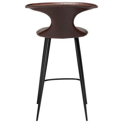 [var:Bezug=Vintage kakaofarbenes Kunstleder mit runden schwarzen Beinen] FLAIR Thekenhocker (UK FR)