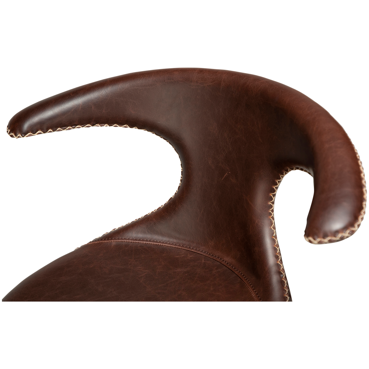 [var:Bezug=Vintage kakaofarbenes Kunstleder mit runden schwarzen Beinen] FLAIR Thekenhocker (UK FR)