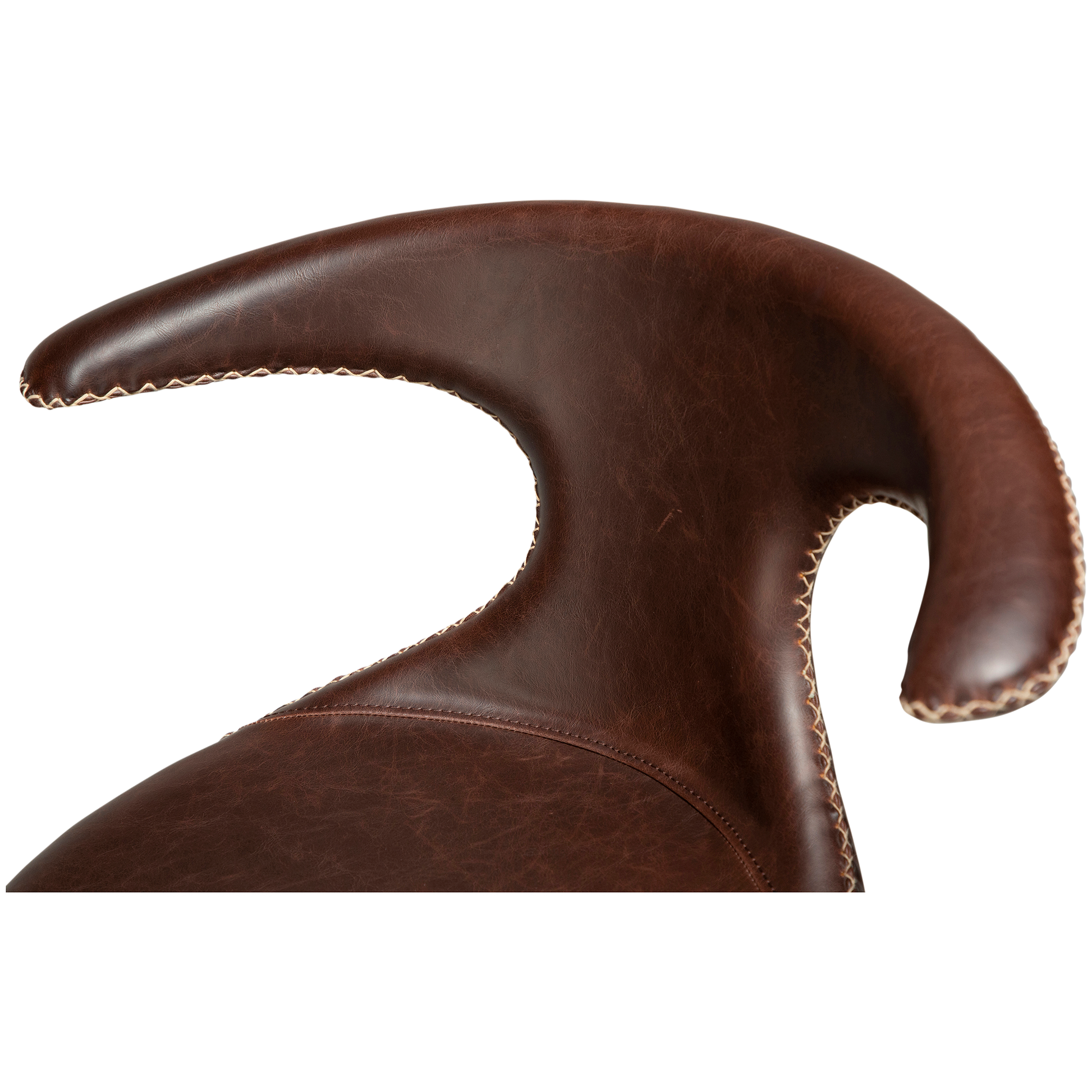 [var:Bezug=Vintage kakaofarbenes Kunstleder mit runden schwarzen Beinen] FLAIR Thekenhocker (UK FR)