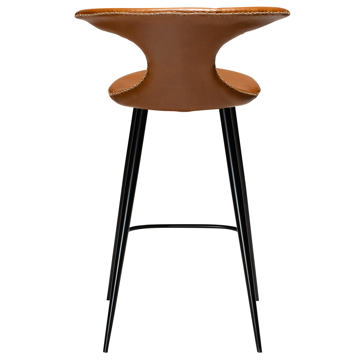 [var:Bezug=Vintage hellbraunes Kunstleder mit runden schwarzen Beinen] FLAIR Thekenhocker