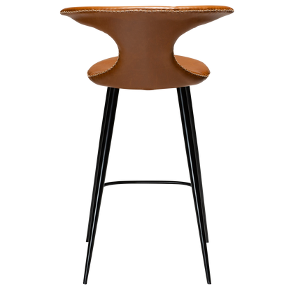 [var:Bezug=Vintage hellbraunes Kunstleder mit runden schwarzen Beinen] FLAIR Thekenhocker