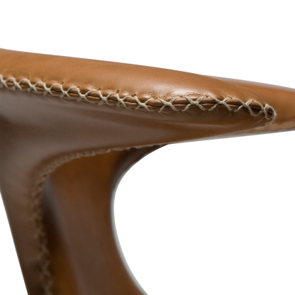 [var:Bezug=Vintage hellbraunes Kunstleder mit runden schwarzen Beinen] FLAIR Thekenhocker