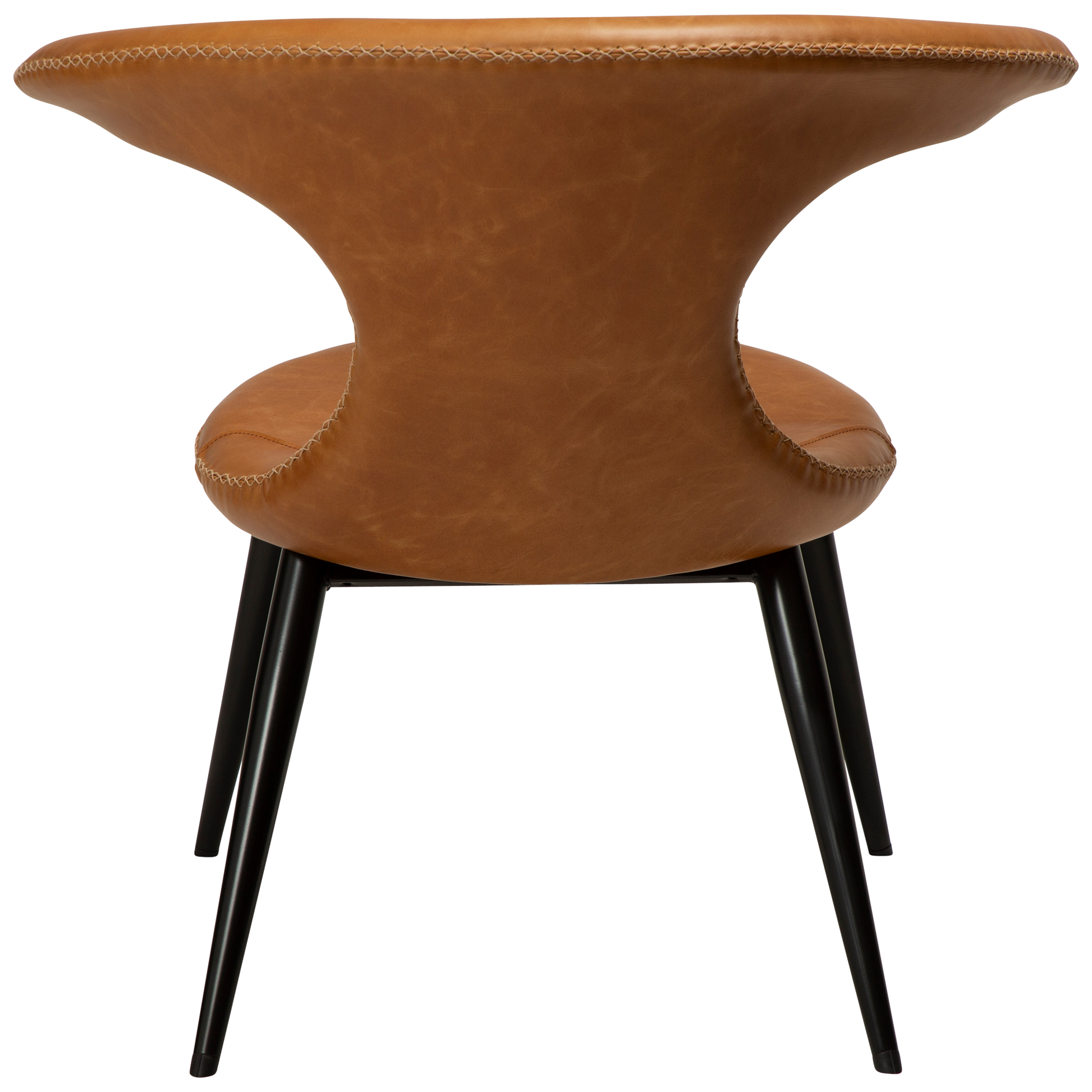 [var:Bezug=Hellbraunes Leder mit runden schwarzen Beinen] FLAIR Loungesessel