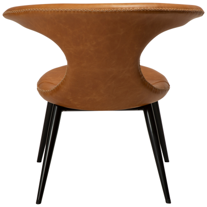 [var:Bezug=Hellbraunes Leder mit runden schwarzen Beinen] FLAIR Loungesessel