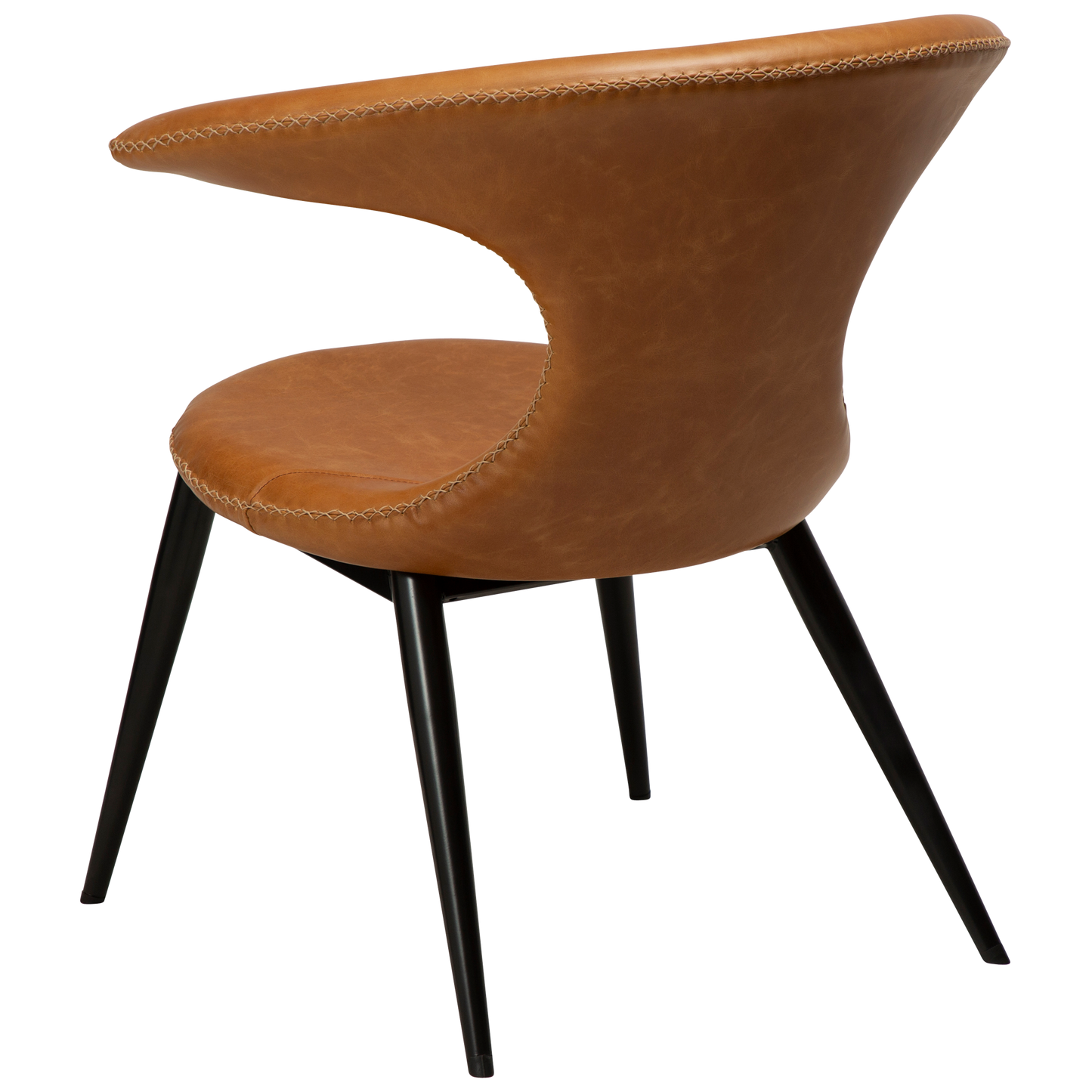 [var:Bezug=Hellbraunes Leder mit runden schwarzen Beinen] FLAIR Loungesessel