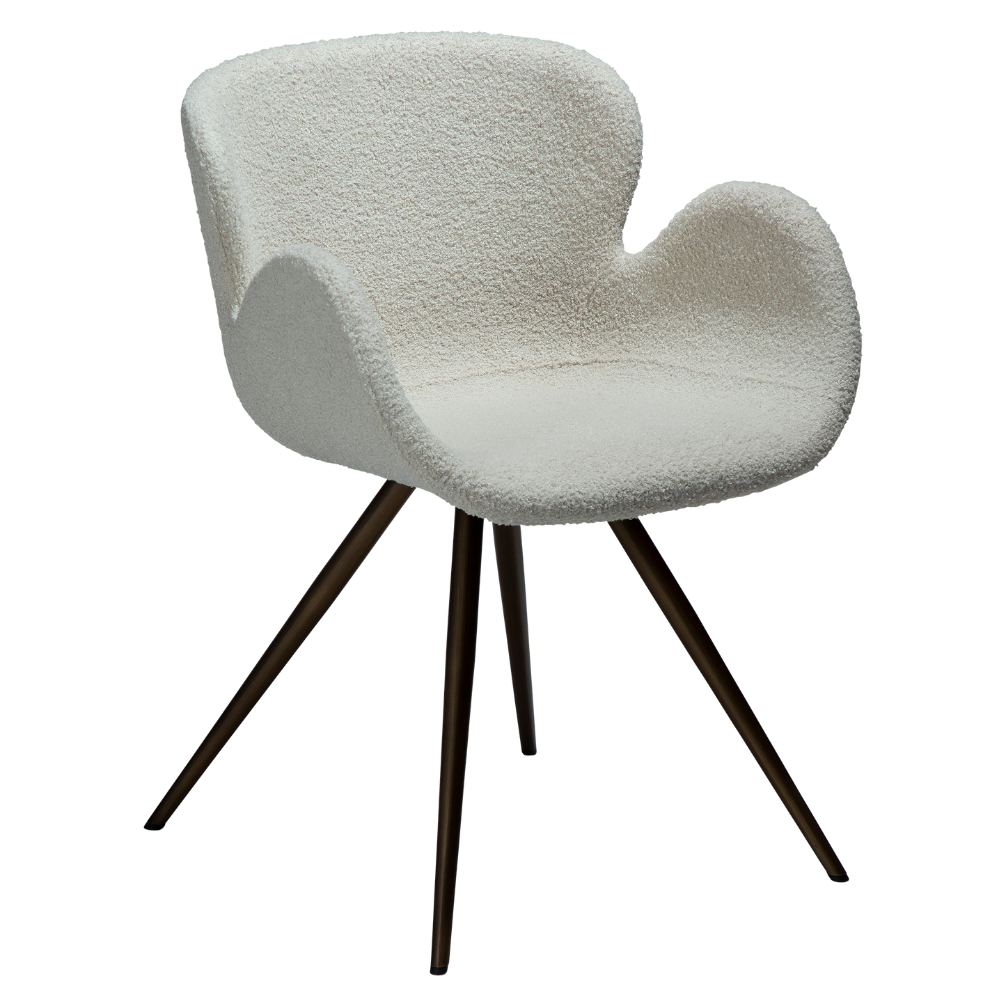 [var:Bezug=Taube RPES Bouclé mit antiken Messingbeinen] GAIA Sessel