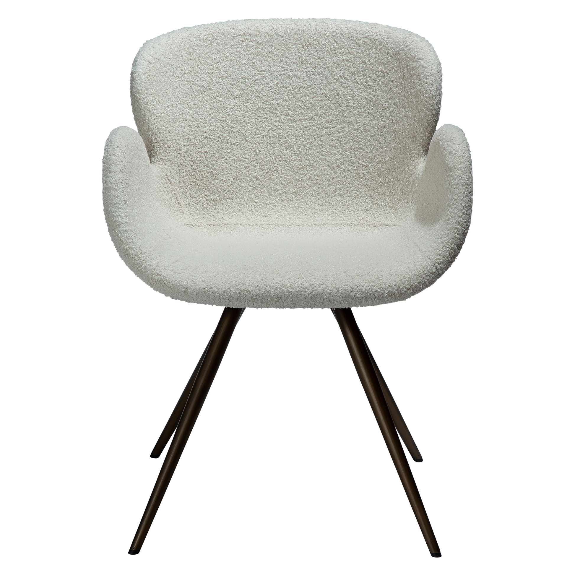 [var:Bezug=Taube RPES Bouclé mit antiken Messingbeinen] GAIA Sessel