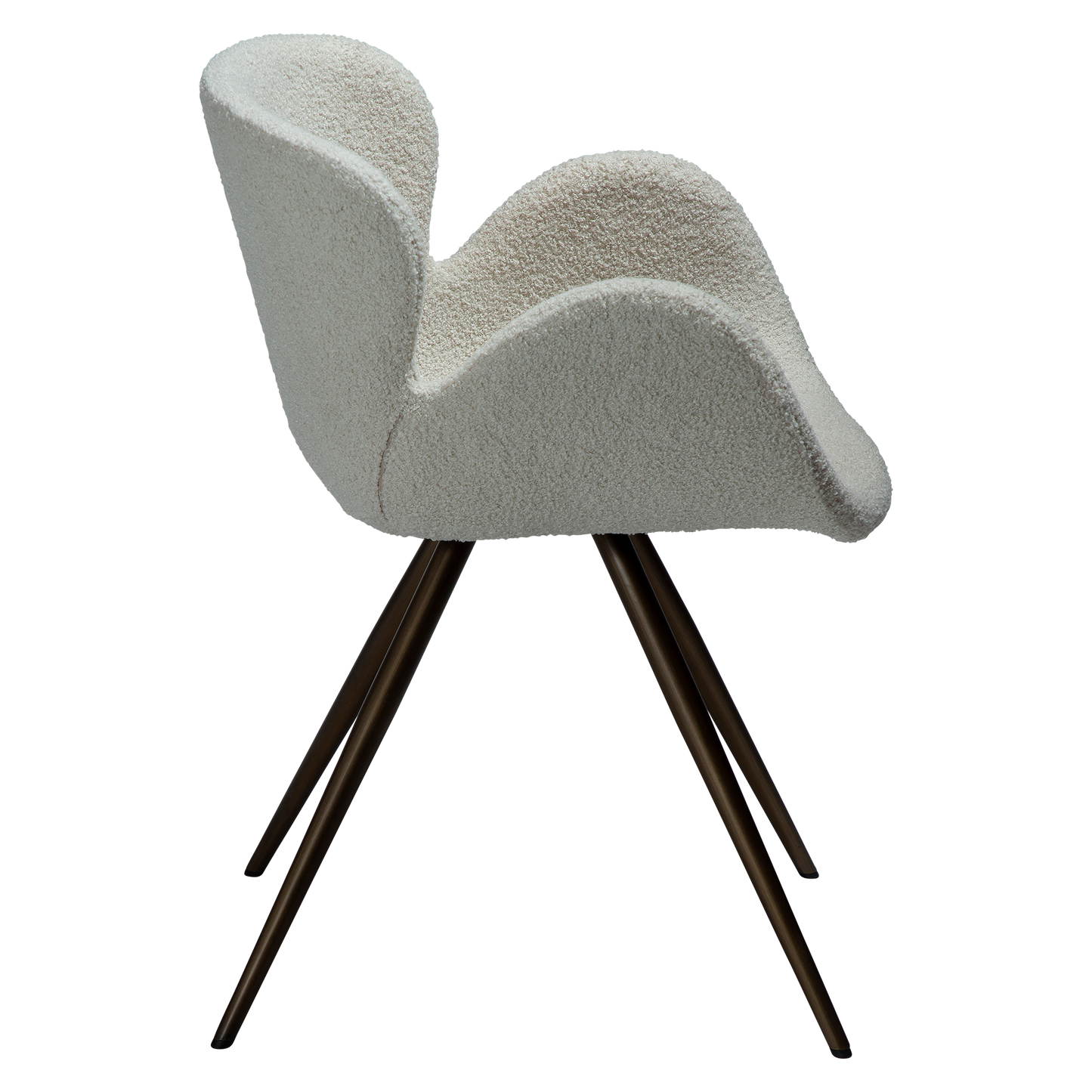 [var:Bezug=Taube RPES Bouclé mit antiken Messingbeinen] GAIA Sessel