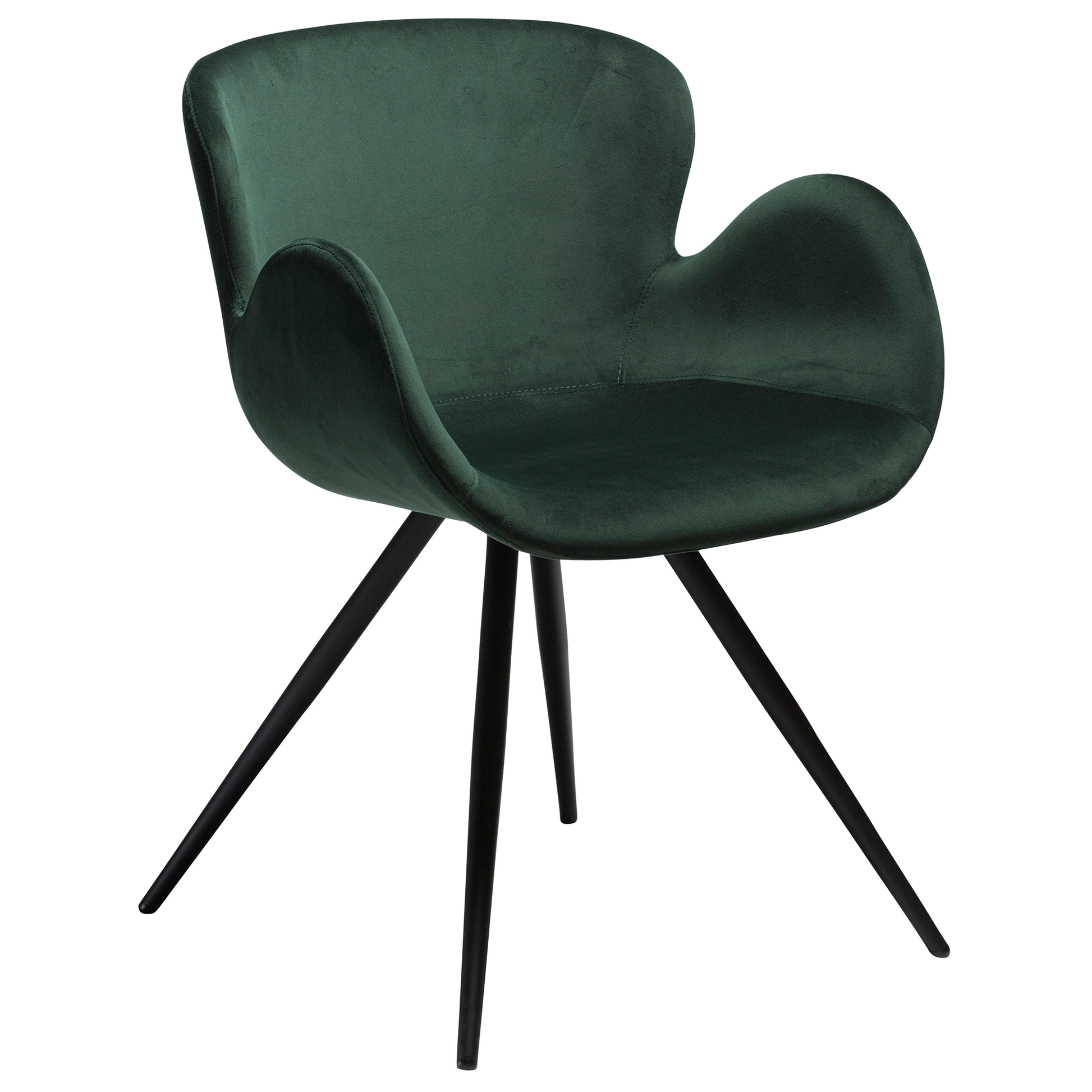[var:Bezug=Smaragdgrüner Samt mit schwarzen Beinen] GAIA Sessel