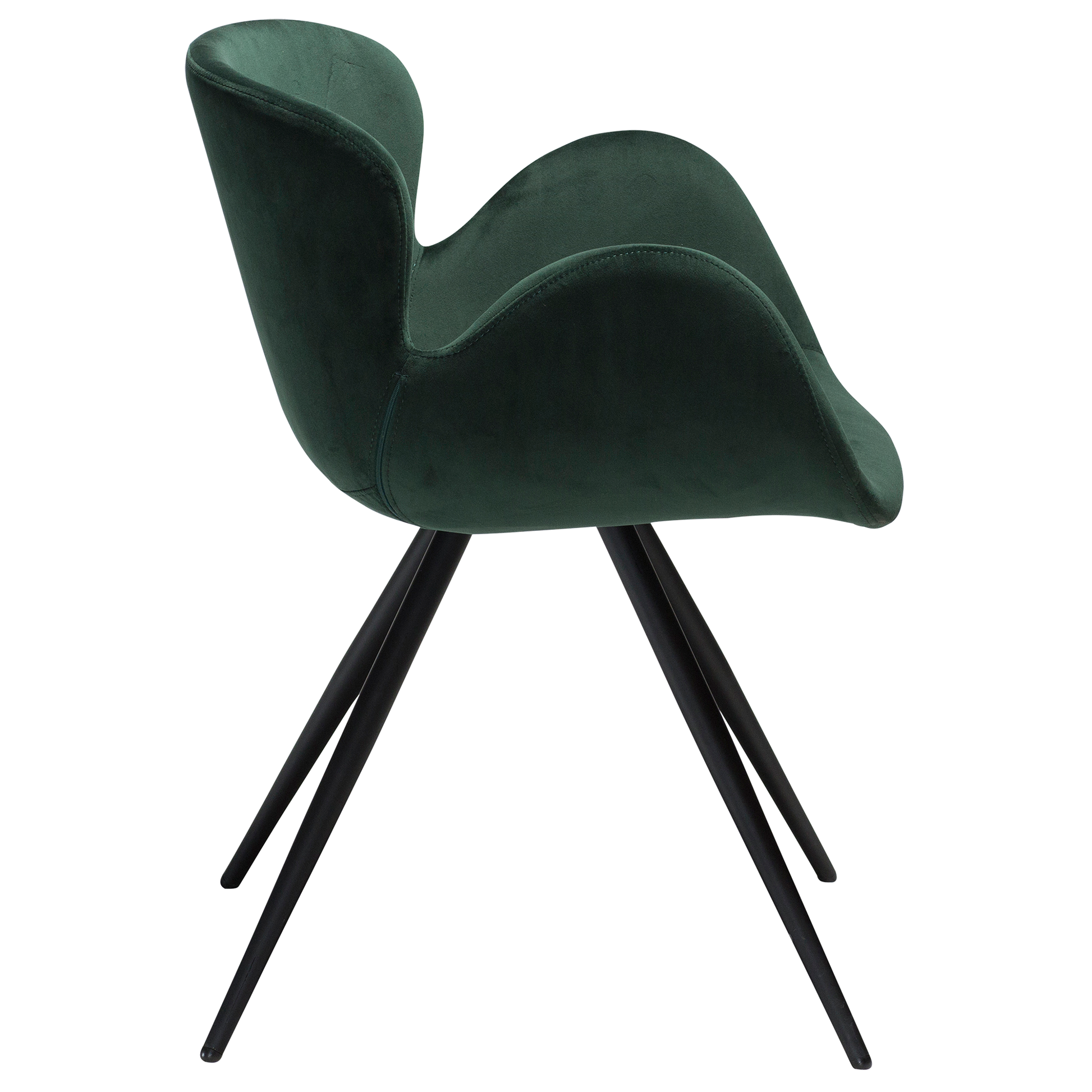 [var:Bezug=Smaragdgrüner Samt mit schwarzen Beinen] GAIA Sessel