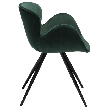 [var:Bezug=Smaragdgrüner Samt mit schwarzen Beinen] GAIA Sessel