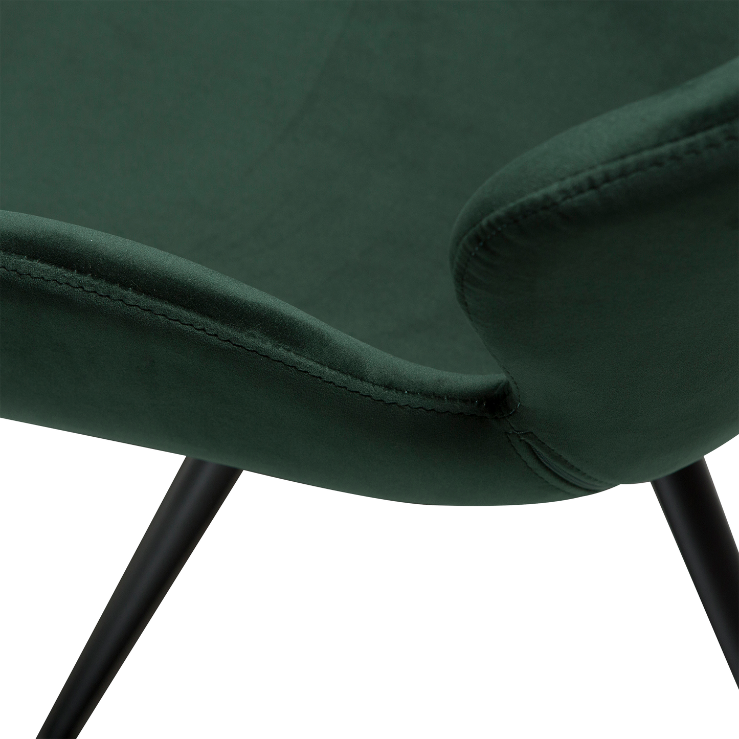[var:Bezug=Smaragdgrüner Samt mit schwarzen Beinen] GAIA Sessel