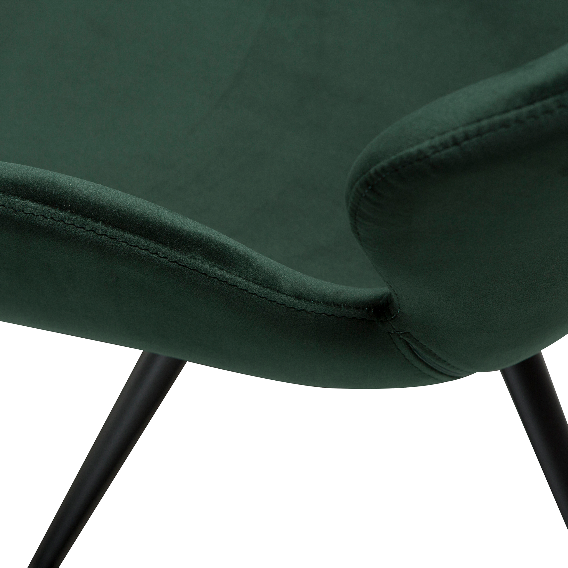 [var:Bezug=Smaragdgrüner Samt mit schwarzen Beinen] GAIA Sessel