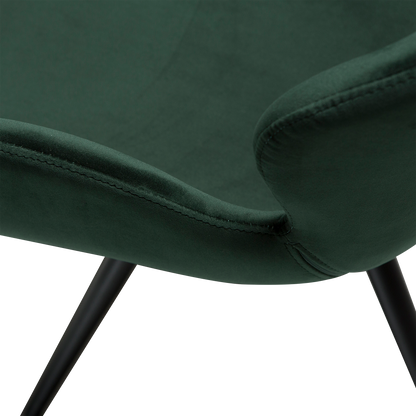 [var:Bezug=Smaragdgrüner Samt mit schwarzen Beinen] GAIA Sessel
