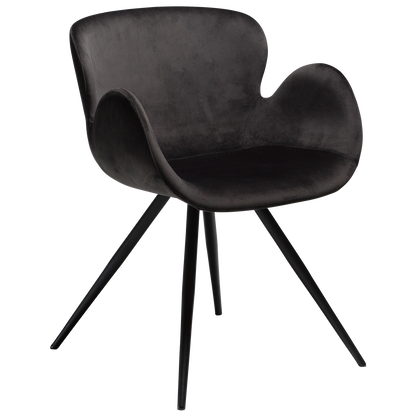 [var:Bezug=Meteoriten-schwarzer Samt mit schwarzen Beinen] GAIA Sessel