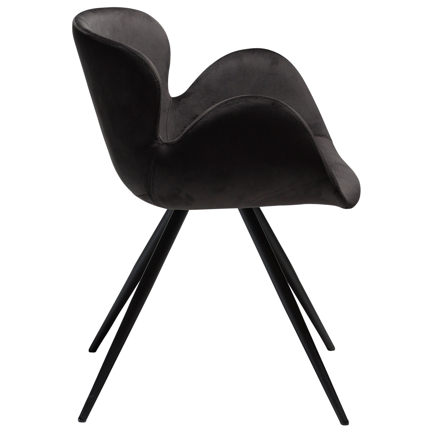 [var:Bezug=Meteoriten-schwarzer Samt mit schwarzen Beinen] GAIA Sessel