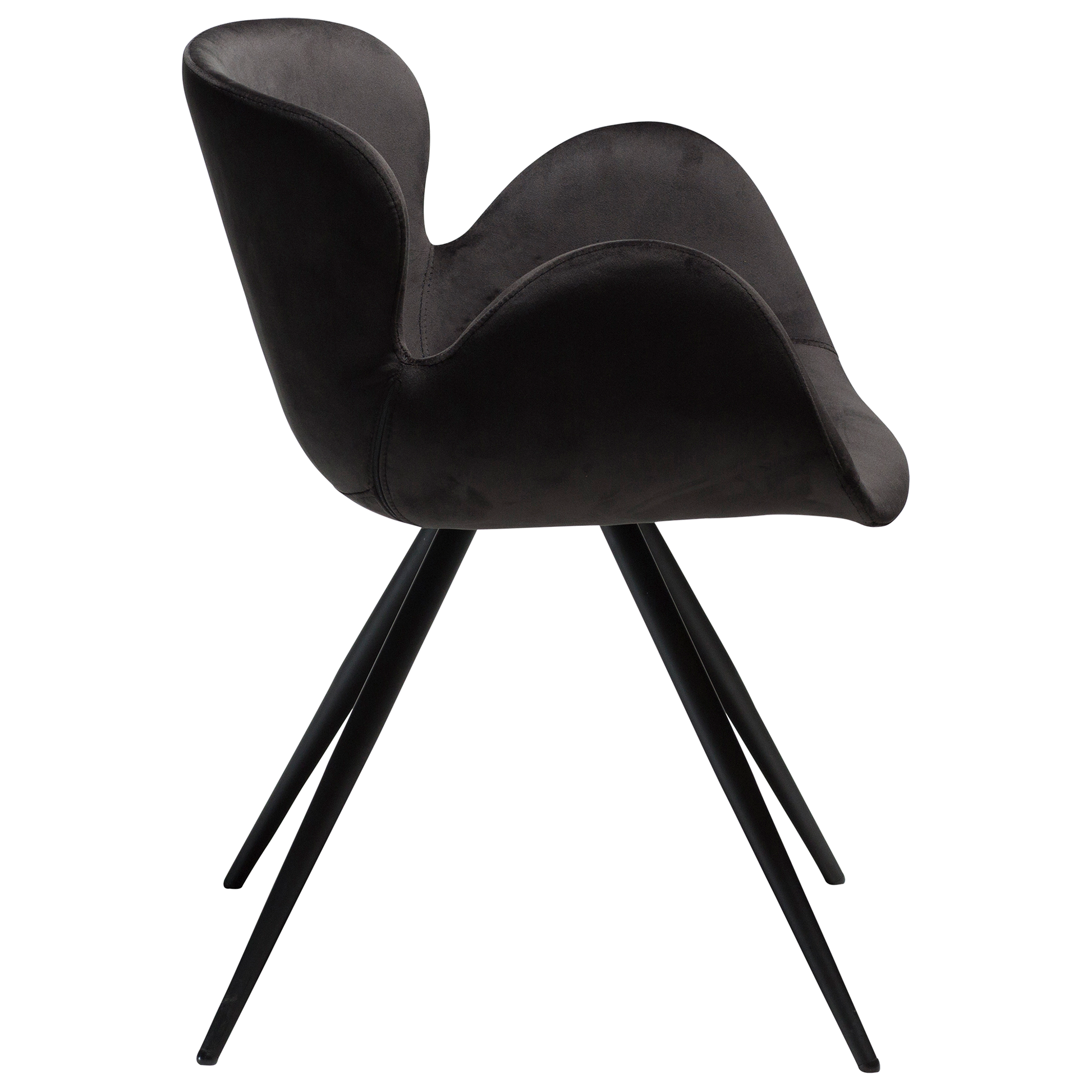 [var:Bezug=Meteoriten-schwarzer Samt mit schwarzen Beinen] GAIA Sessel