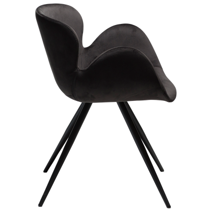 [var:Bezug=Meteoriten-schwarzer Samt mit schwarzen Beinen] GAIA Sessel