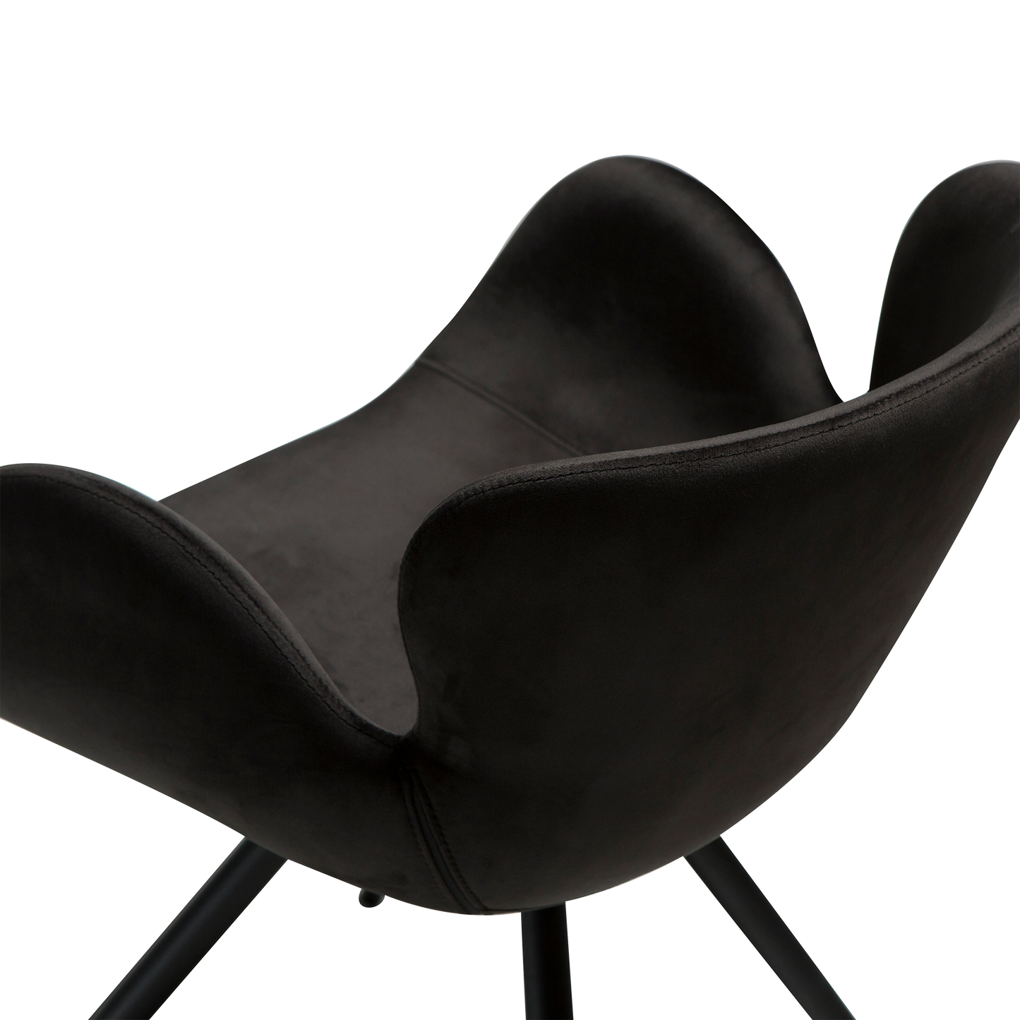 [var:Bezug=Meteoriten-schwarzer Samt mit schwarzen Beinen] GAIA Sessel