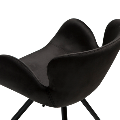 [var:Bezug=Meteoriten-schwarzer Samt mit schwarzen Beinen] GAIA Sessel