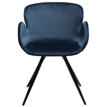[var:Bezug=Mitternachtsblauer Samt mit schwarzen Beinen] GAIA Sessel