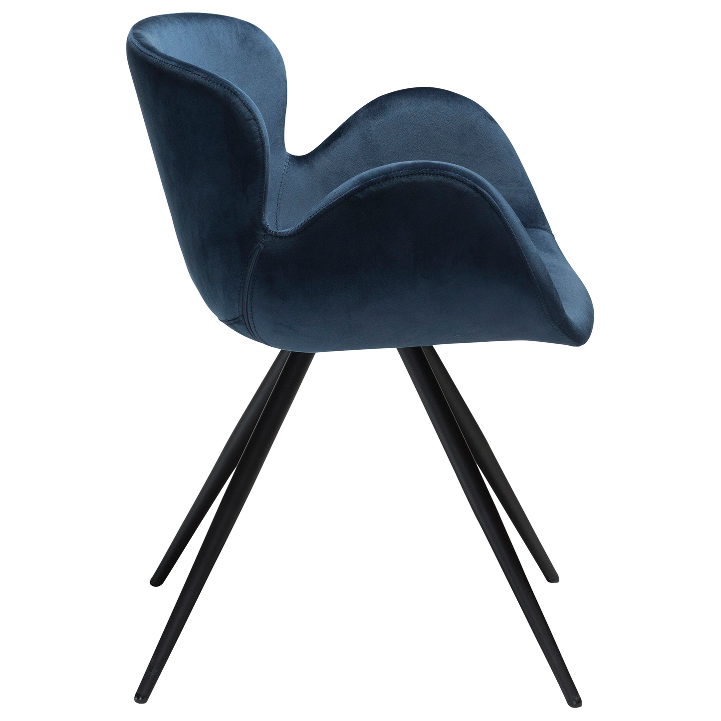 [var:Bezug=Mitternachtsblauer Samt mit schwarzen Beinen] GAIA Sessel