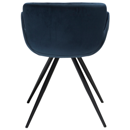 [var:Bezug=Mitternachtsblauer Samt mit schwarzen Beinen] GAIA Sessel