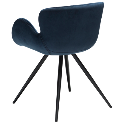 [var:Bezug=Mitternachtsblauer Samt mit schwarzen Beinen] GAIA Sessel