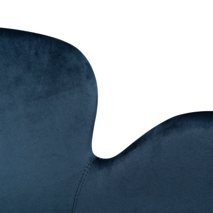 [var:Bezug=Mitternachtsblauer Samt mit schwarzen Beinen] GAIA Sessel