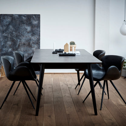 [var:Bezug=Vintage graues Kunstleder mit schwarzen Beinen] GAIA Sessel