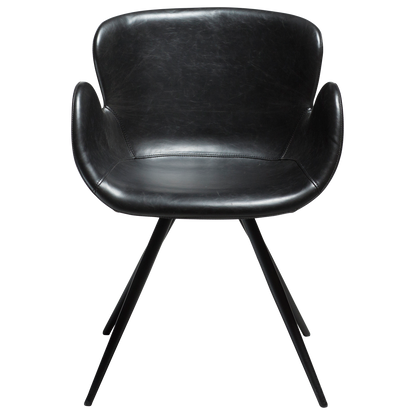 [var:Bezug=Vintage schwarzes Kunstleder mit schwarzen Beinen] GAIA Sessel