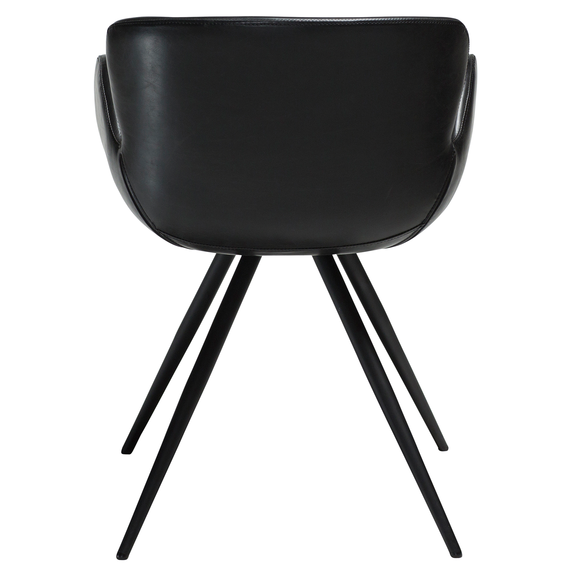[var:Bezug=Vintage schwarzes Kunstleder mit schwarzen Beinen] GAIA Sessel