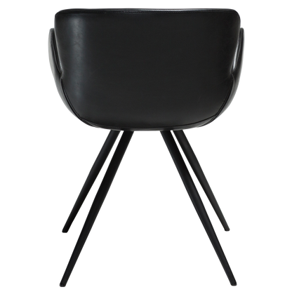 [var:Bezug=Vintage schwarzes Kunstleder mit schwarzen Beinen] GAIA Sessel