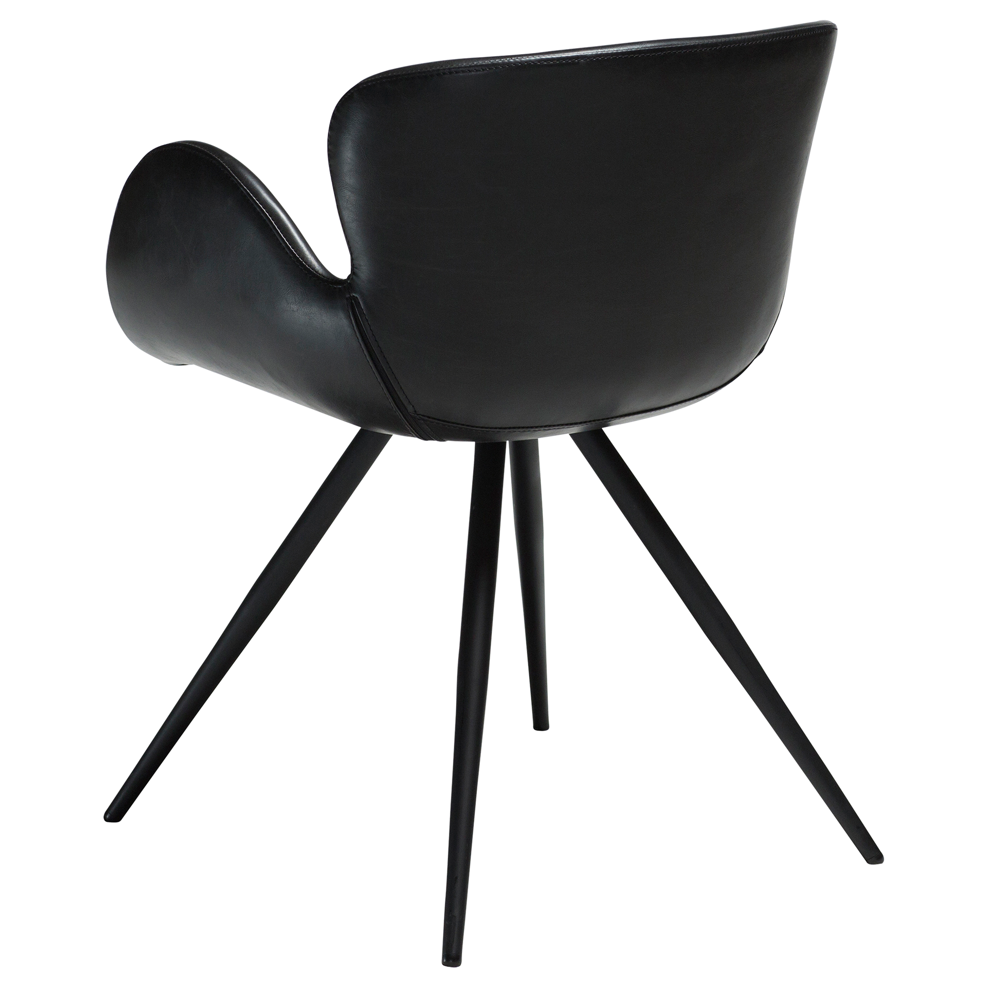 [var:Bezug=Vintage schwarzes Kunstleder mit schwarzen Beinen] GAIA Sessel
