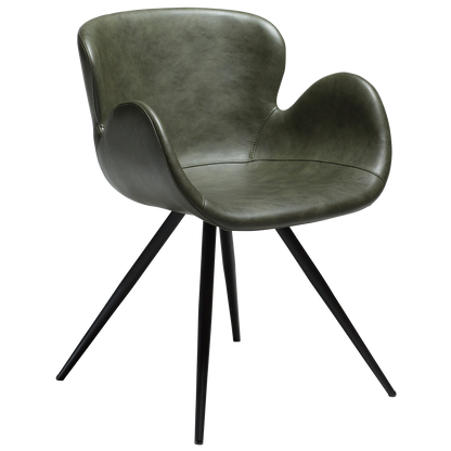 [var:Bezug=Vintage grünes Kunstleder mit schwarzen Beinen] GAIA Sessel
