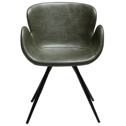 [var:Bezug=Vintage grünes Kunstleder mit schwarzen Beinen] GAIA Sessel