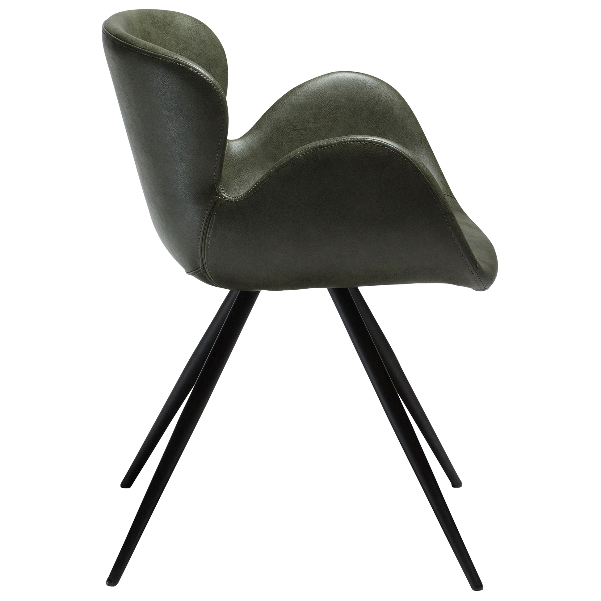 [var:Bezug=Vintage grünes Kunstleder mit schwarzen Beinen] GAIA Sessel