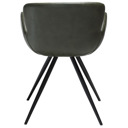 [var:Bezug=Vintage grünes Kunstleder mit schwarzen Beinen] GAIA Sessel