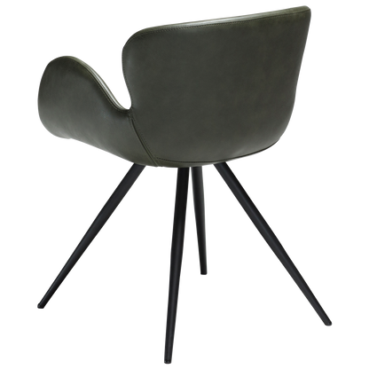 [var:Bezug=Vintage grünes Kunstleder mit schwarzen Beinen] GAIA Sessel