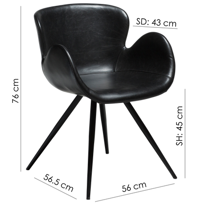 [var:Bezug=Vintage grünes Kunstleder mit schwarzen Beinen] GAIA Sessel