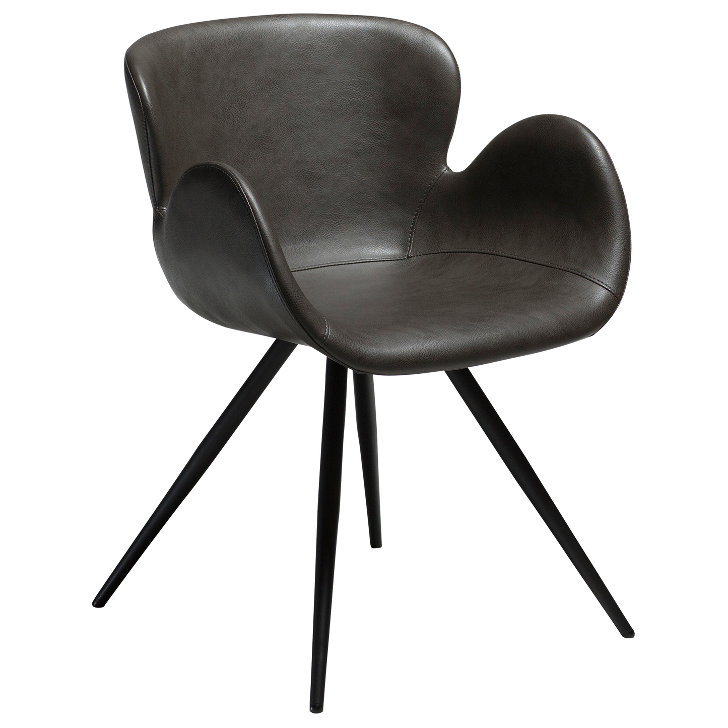 [var:Bezug=Vintage graues Kunstleder mit schwarzen Beinen] GAIA Sessel