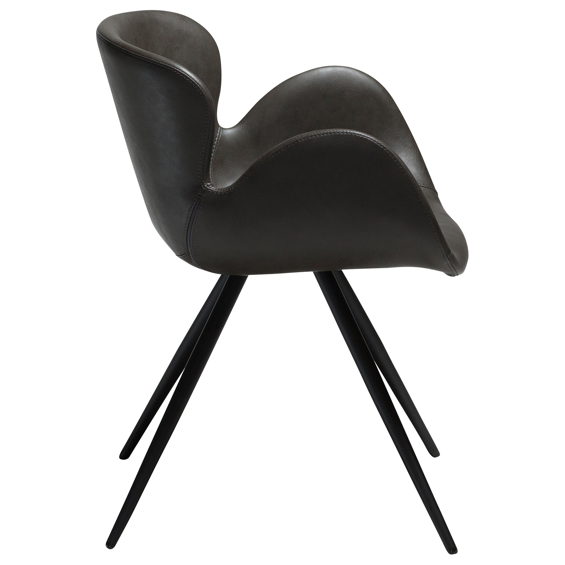 [var:Bezug=Vintage graues Kunstleder mit schwarzen Beinen] GAIA Sessel