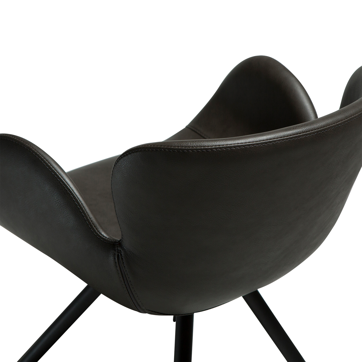 [var:Bezug=Vintage graues Kunstleder mit schwarzen Beinen] GAIA Sessel