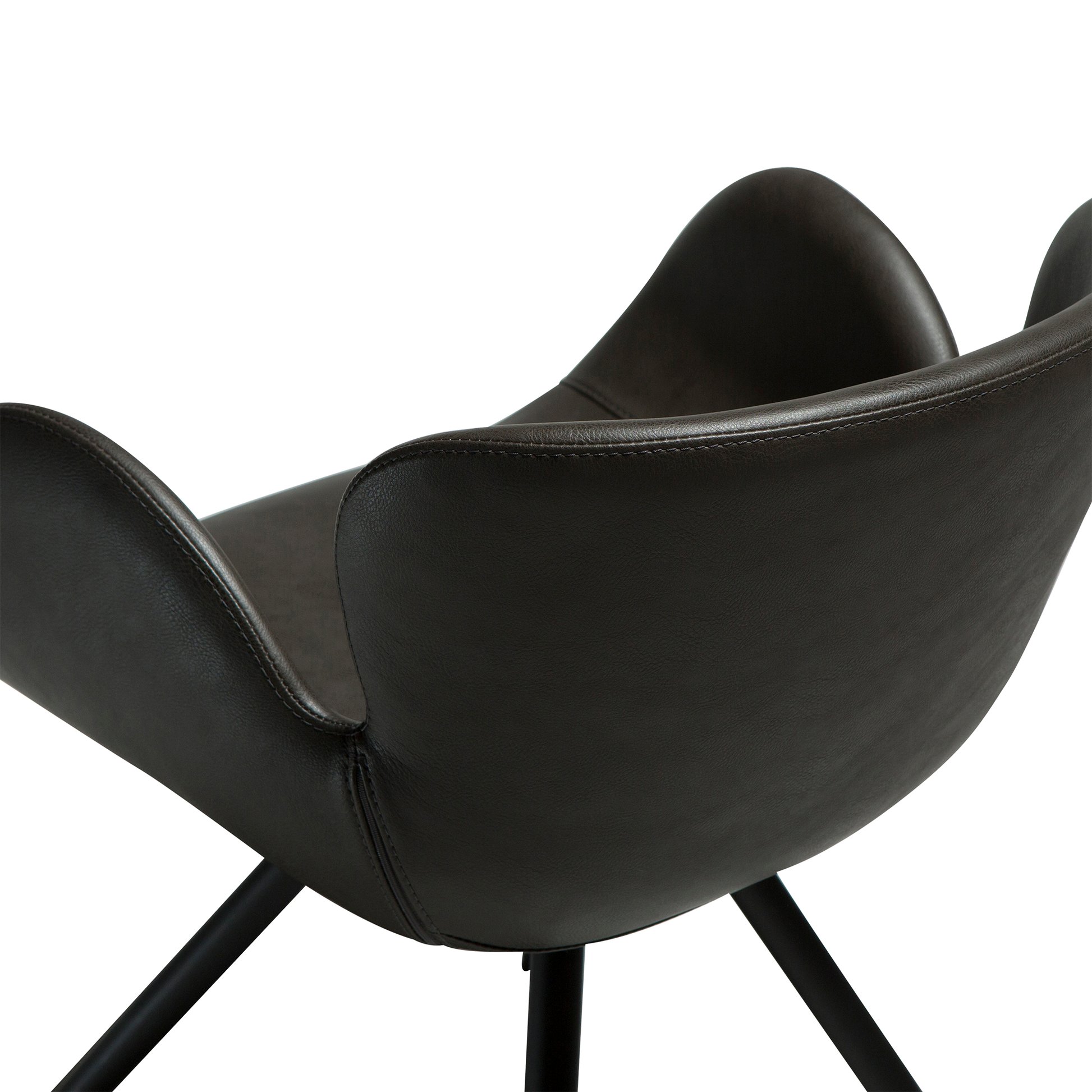 [var:Bezug=Vintage graues Kunstleder mit schwarzen Beinen] GAIA Sessel