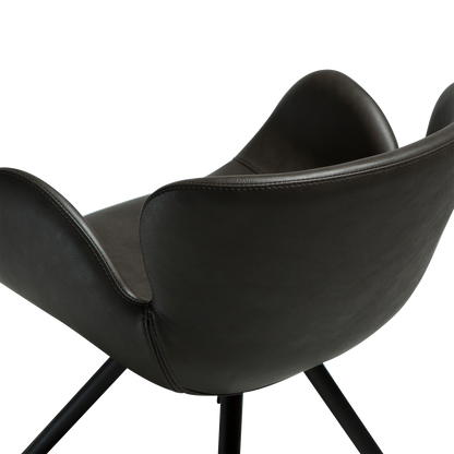 [var:Bezug=Vintage graues Kunstleder mit schwarzen Beinen] GAIA Sessel