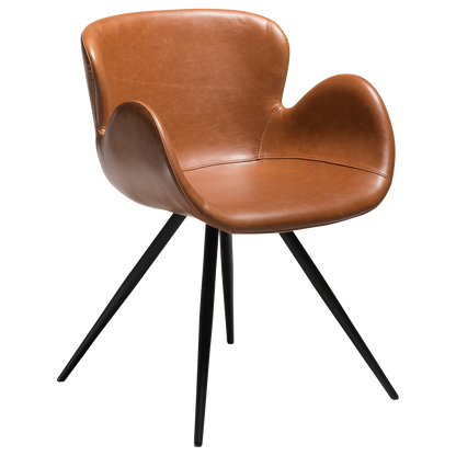 [var:Bezug=Vintage hellbraunes Kunstleder mit schwarzen Beinen] GAIA Sessel