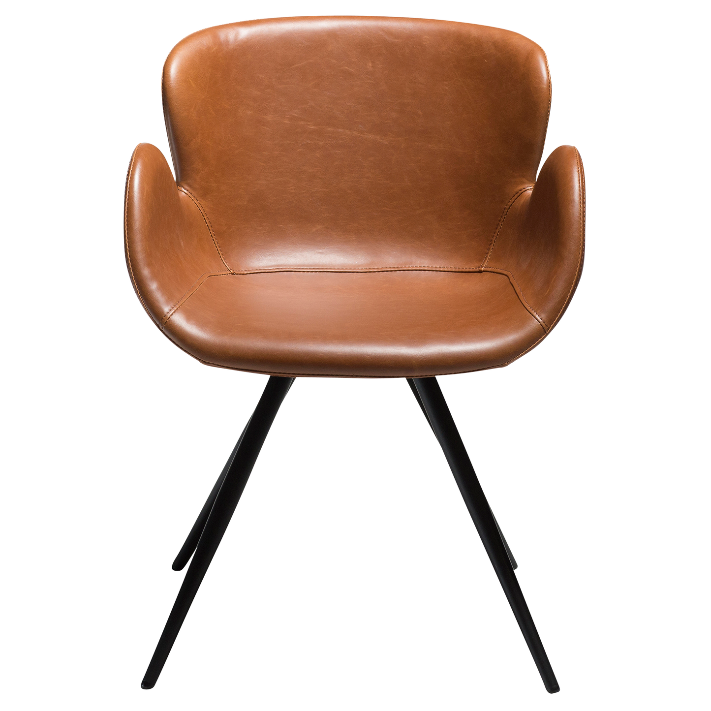 [var:Bezug=Vintage hellbraunes Kunstleder mit schwarzen Beinen] GAIA Sessel