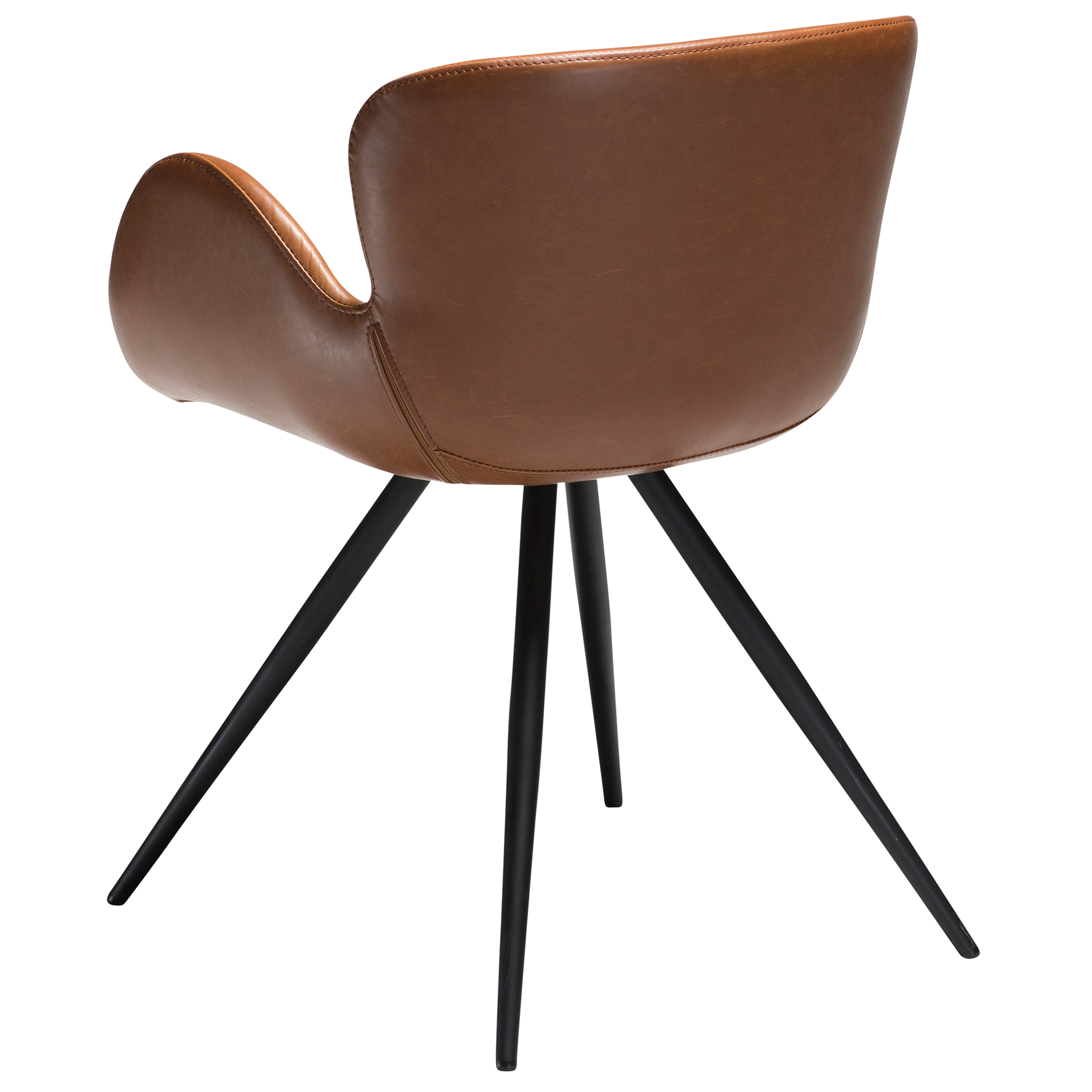 [var:Bezug=Vintage hellbraunes Kunstleder mit schwarzen Beinen] GAIA Sessel
