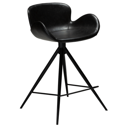 [var:Bezug=Vintage schwarzes Kunstleder mit schwarzen Beinen] GAIA Thekenhocker