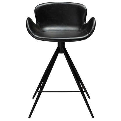 [var:Bezug=Vintage schwarzes Kunstleder mit schwarzen Beinen] GAIA Thekenhocker